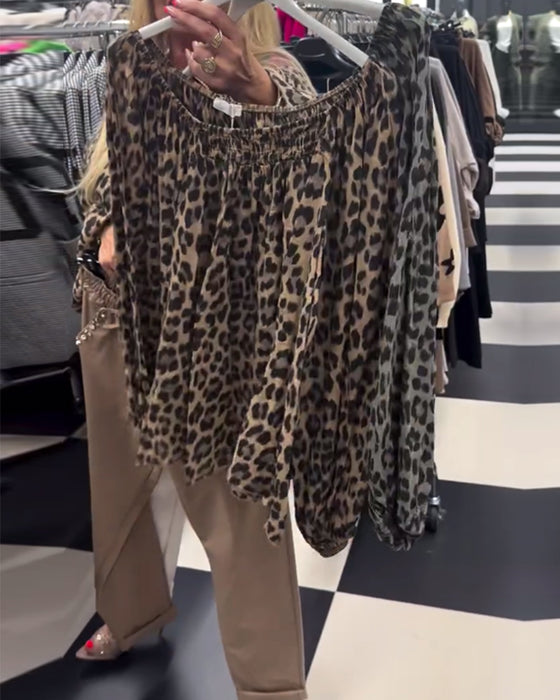 Chemisier mode imprimé léopard à une épaule