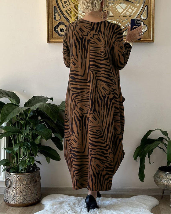 Robe ample et décontractée avec impression et poche