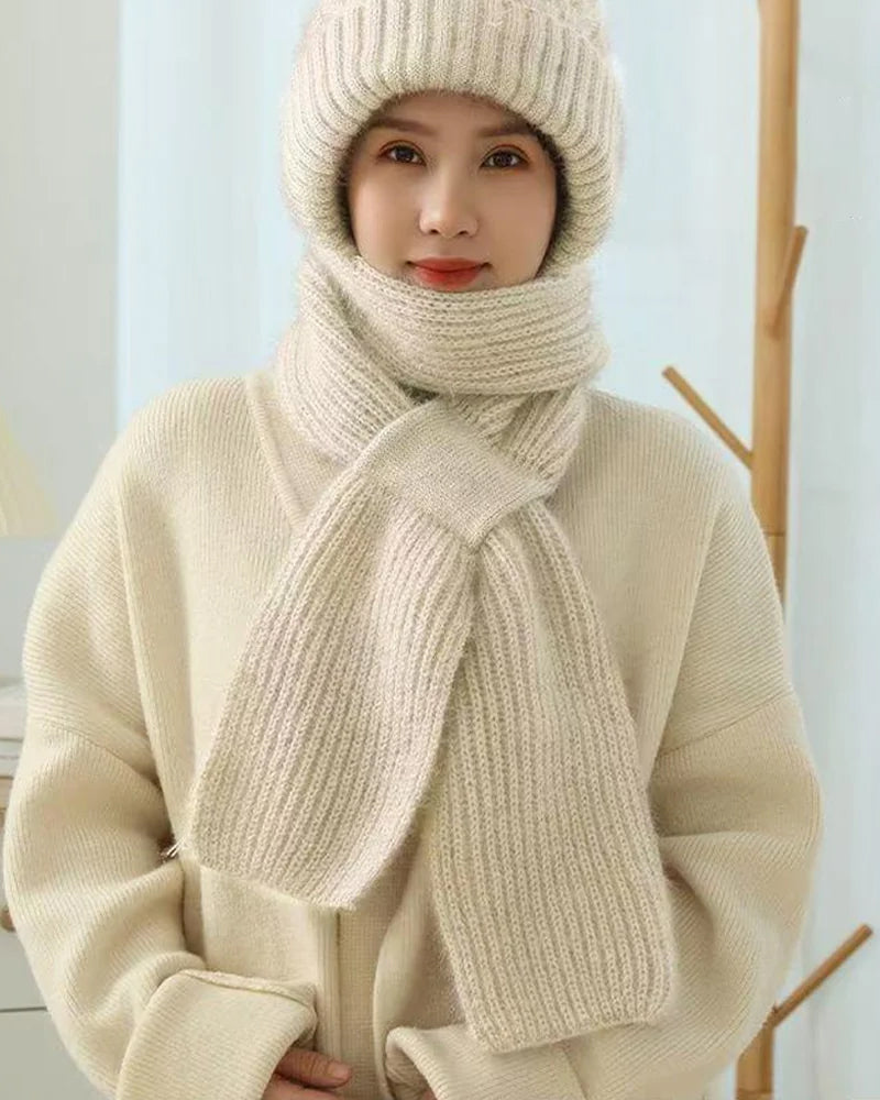 Hiver Polyvalent Tricoté À Capuche Écharpe Pour Femmes
