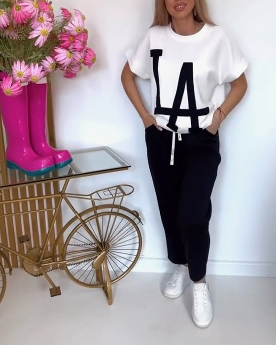 Définir Casual Letter Print Sports