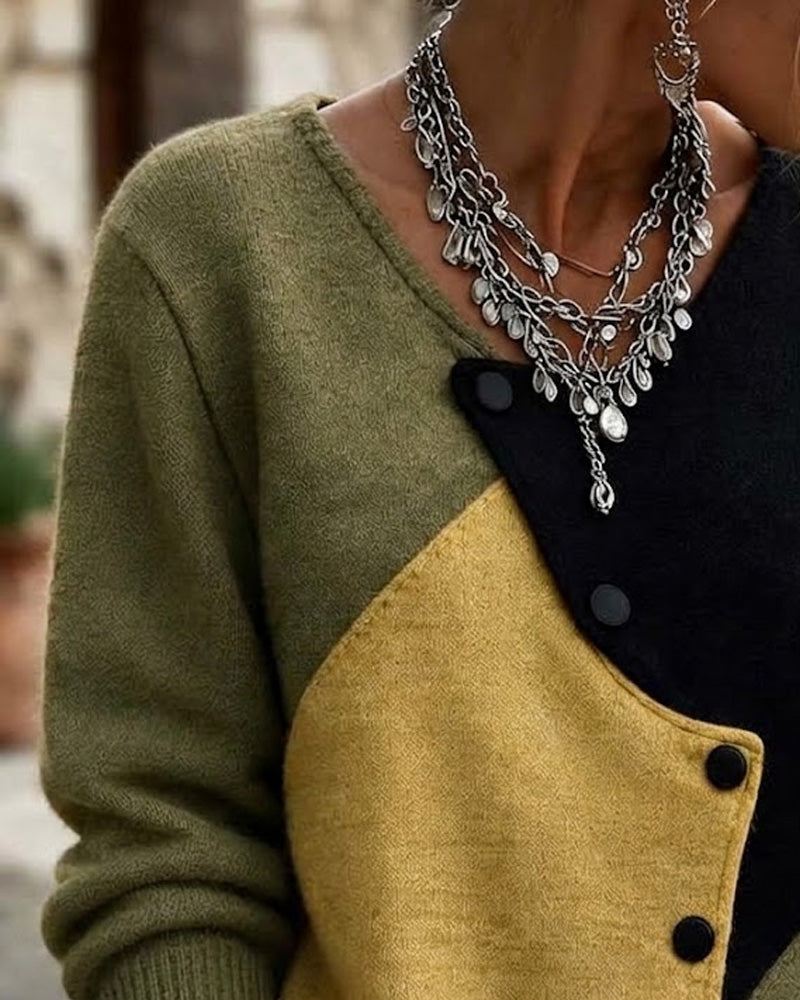 Gilet Irrégulier Bloc De Couleur