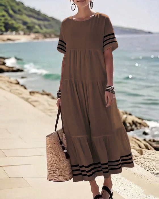 Robe Tendance Vacances Manches Courtes