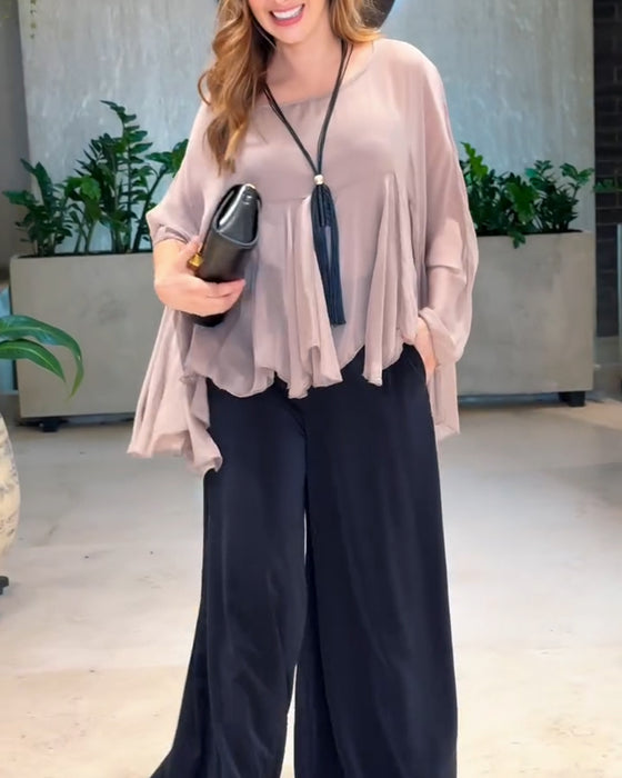 Blouse Unie Au Style Élégant