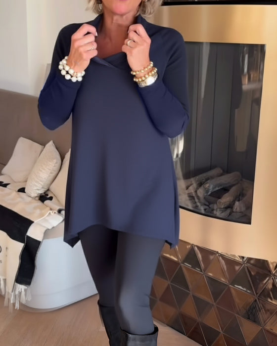 Haut à Col Irrégulier et Manches Longues