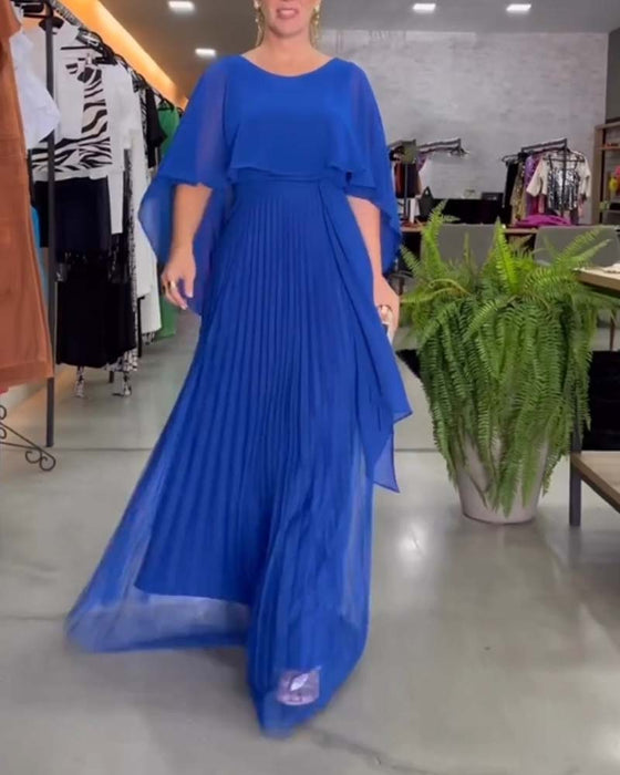 Robe longue à col rond et ligne A