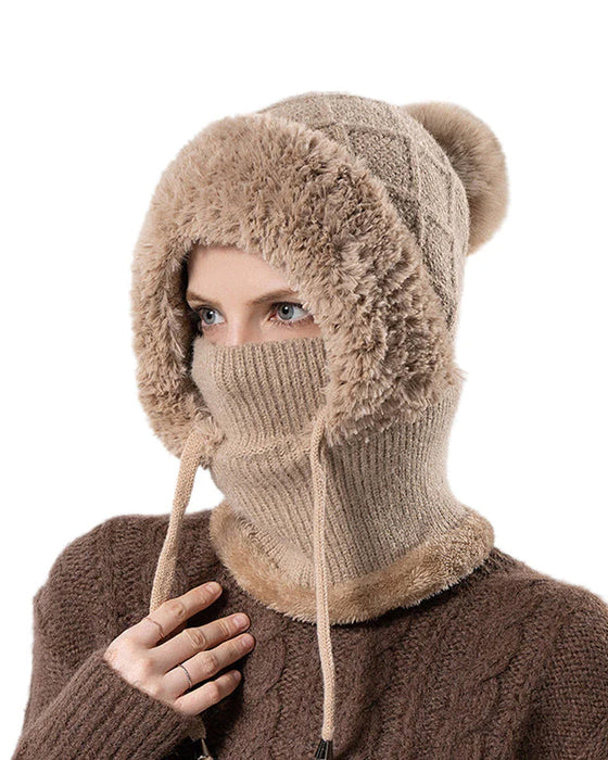🔥Bonnet D’Hiver Épais Et Stylé – Avec Cache-Visage Chaud Et Écharpe🧣