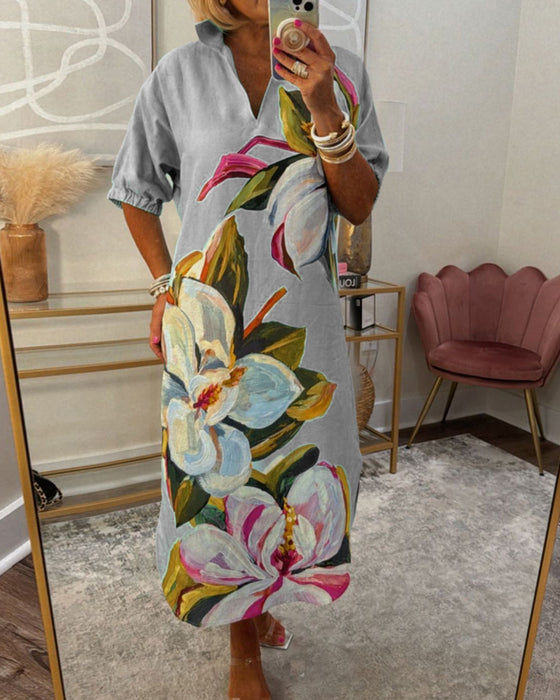 Robe décontractée ample à imprimé floral