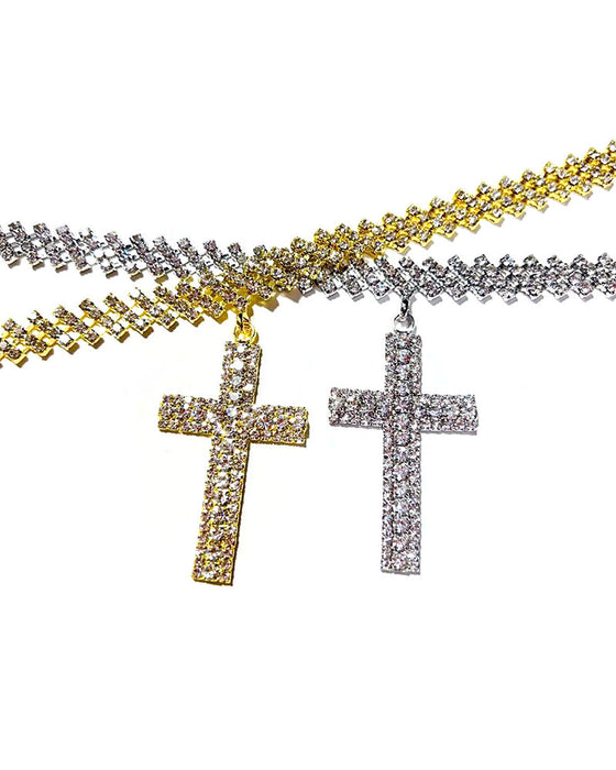 Pendentif croix en diamant étincelant