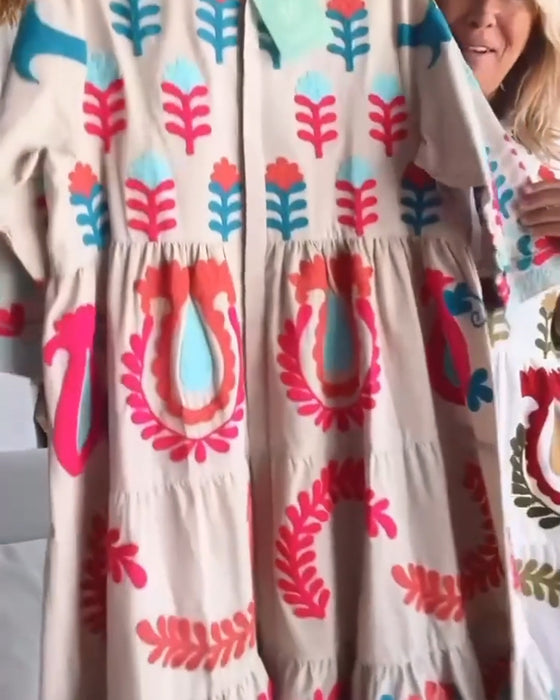 Robe Imprimé Floral Graphique