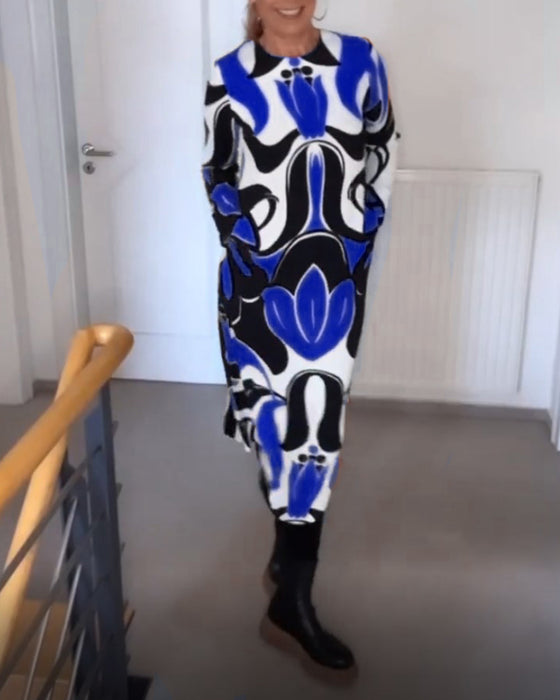 Robe imprimée à col rond