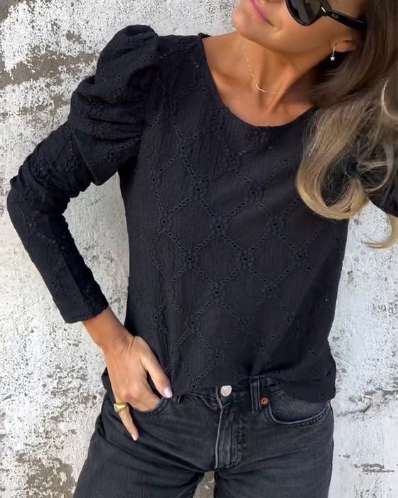 Blouse À Manches Bouffantes Et Découpes