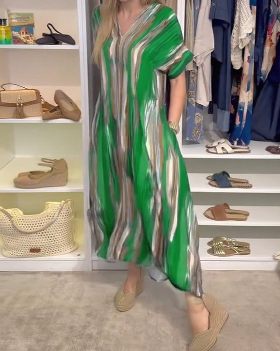 Robe décontractée ample à col en V