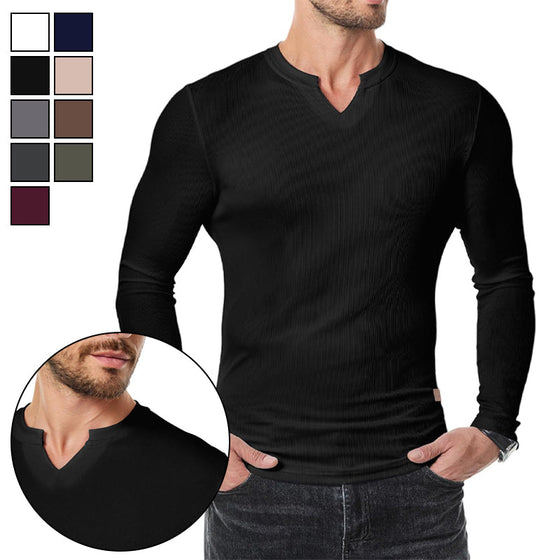 Chemise Homme Slim Fit Col V Longline Muscle