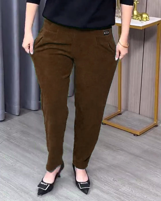 Pantalons Skinny Extensibles Unis