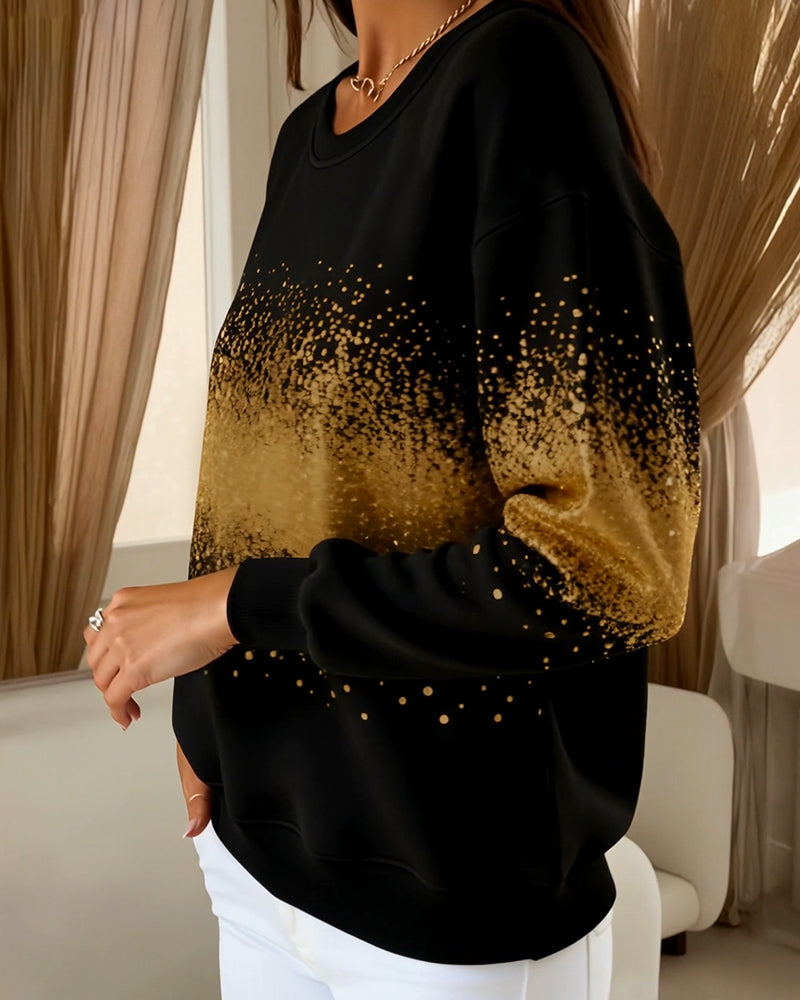 Sweat-Shirt Tendance Col Rond Dégradé