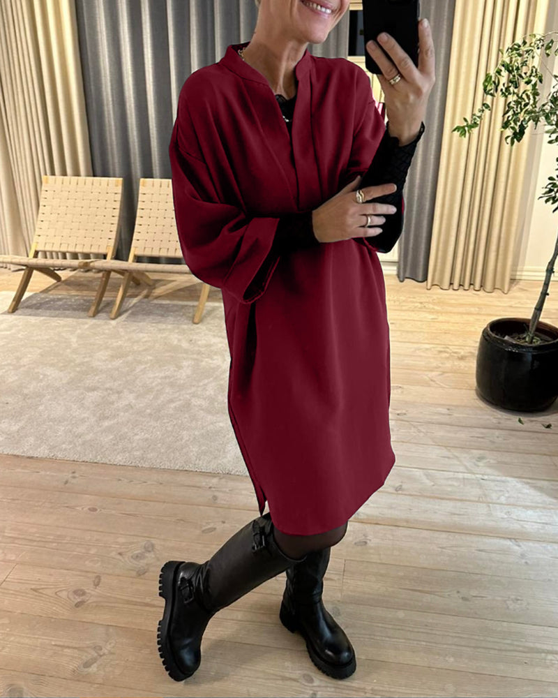 ✨Hot Sale 49% Off💃Robes amples à manches roulées et à poches pour femmes