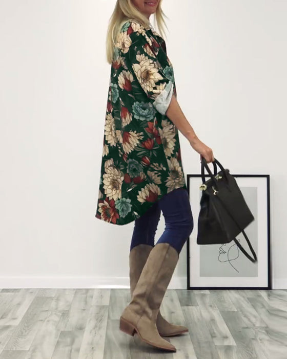 Chemise patchwork imprimé léopard à revers