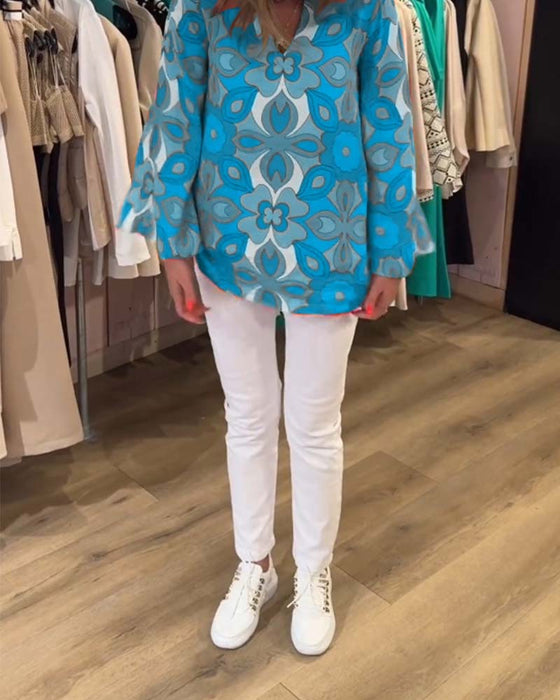 Blouse imprimée ample et polyvalente