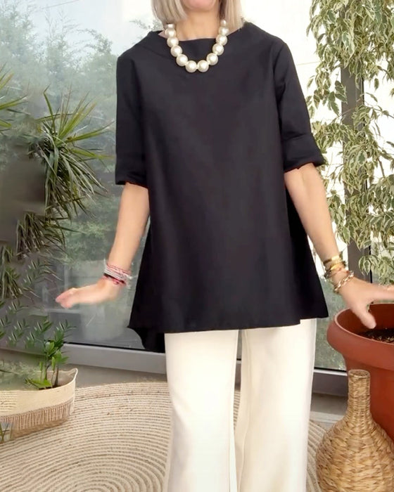 Haut de couleur unie style de déplacement