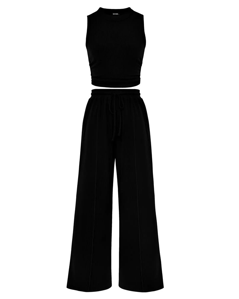 Ensemble Gilet Et Pantalon Taille Élastique