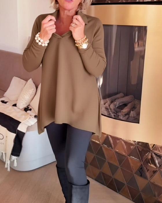 Haut à Col Irrégulier et Manches Longues