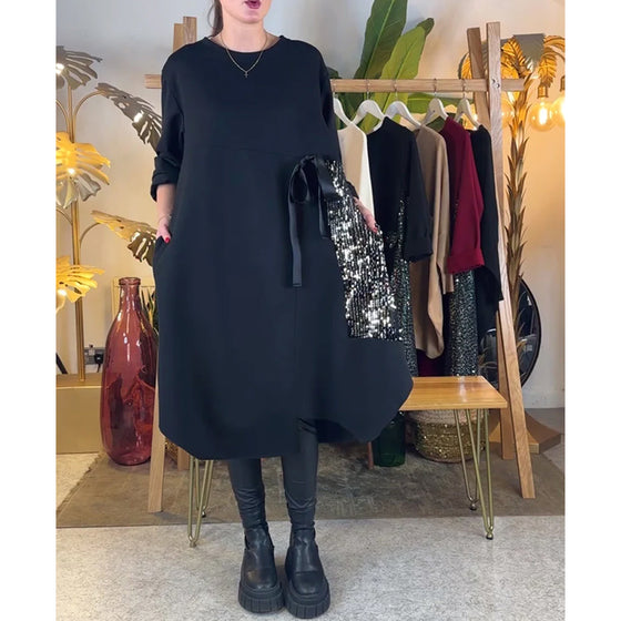 Robe À Manches Longues Ample Pailletée