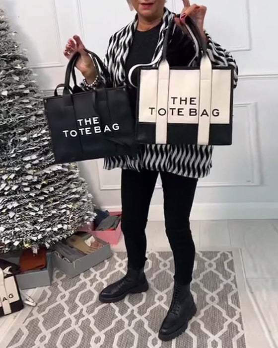 Sac fourre-tout tendance avec coutures bicolores