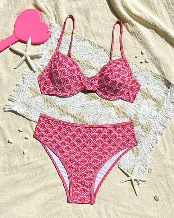 Bikini Sexy Bretelles Triangle Imprimé