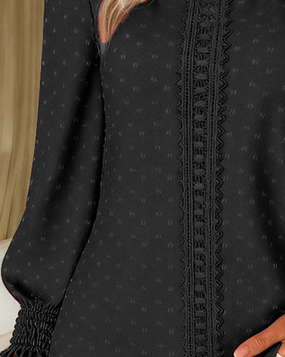 Blouses À Col Rond Et Manches Ballon