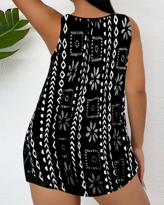 Tankini deux pièces imprimé