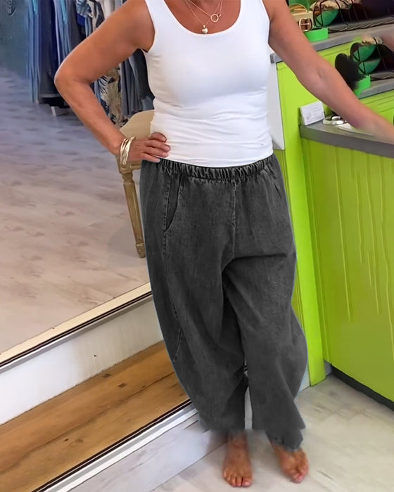 Jean Décontracté À Taille Élastique