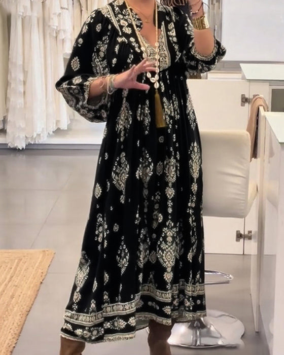 Robe décontractée à imprimé et poches amples