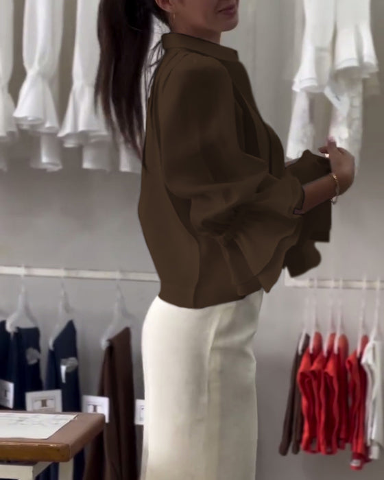 Chemise Manche Bouffante Volant