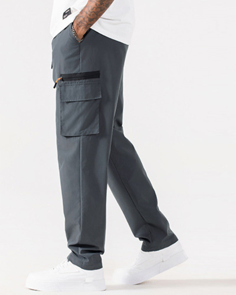 Pantalon Ample Décontracté Multi-Poches Cargo
