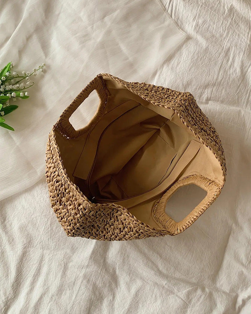 Sac En Forme De Lune Paille