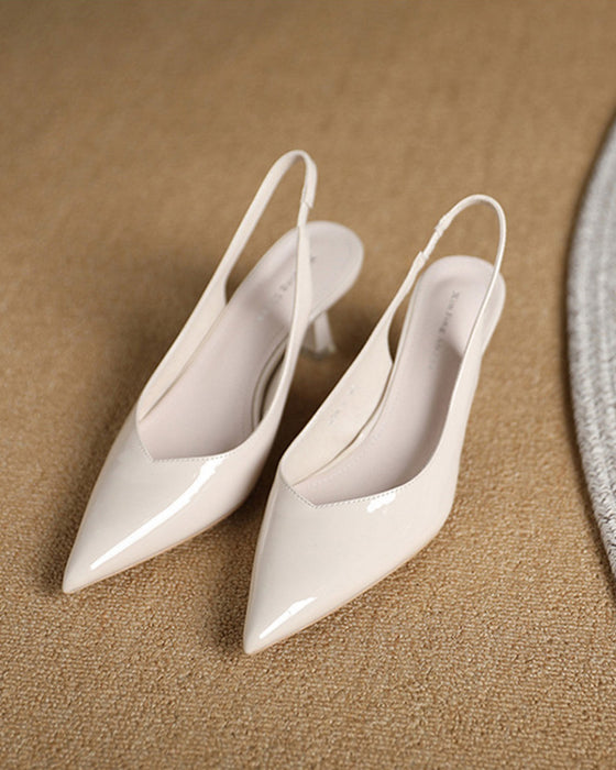 Talons hauts à bout pointu de couleur unie