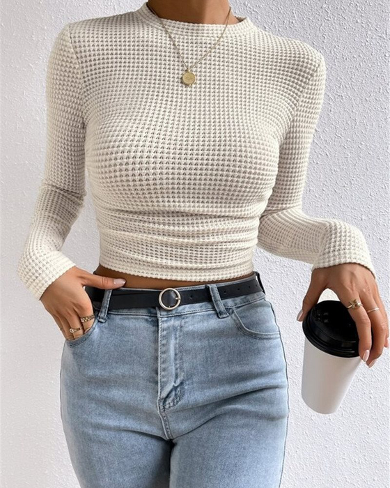 Haut Slim Fit Polyvalent Manches Longues