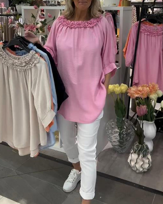 Blouse Manches Courtes Fleurie Large