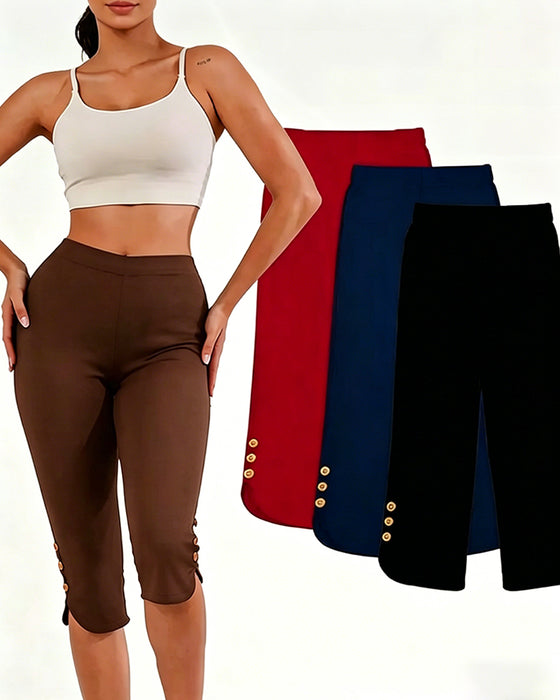 Leggings Uni Ajusté Raccourci
