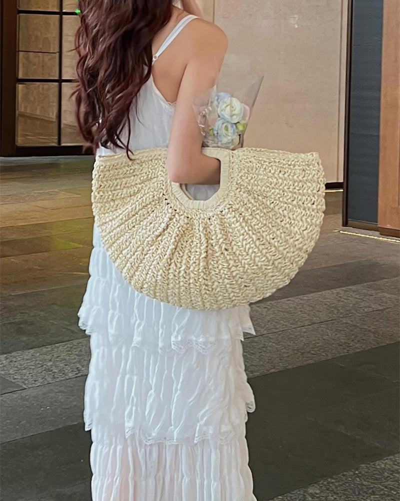 Sac En Forme De Lune Paille