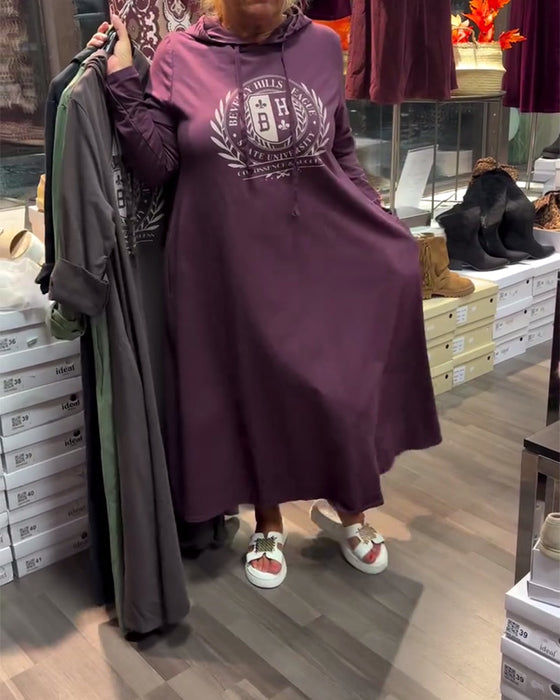Robe À Capuche Sweat Imprimé