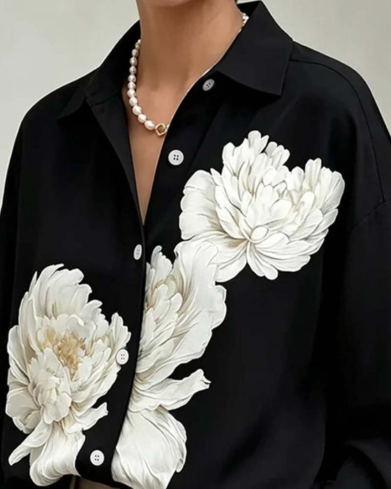 Chemise Imprimé Floral Revers