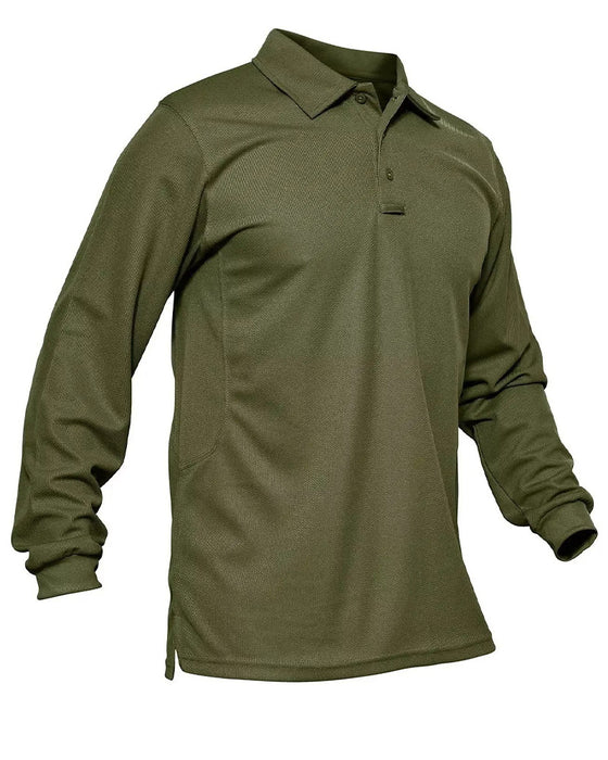 T-Shirt Col Polo Manche Longue Décontracté