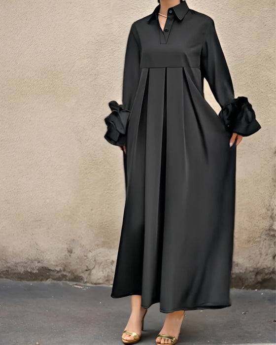 Robe Mode Col Chemise Évasé