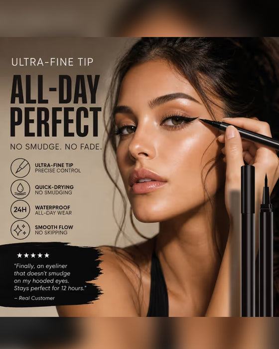 Eyeliner Liquide Imperméable Pointe Ultra-Fine Séchage Rapide