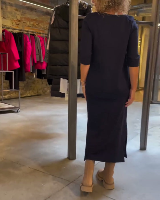 Jupe de costume simple de couleur unie à col rond