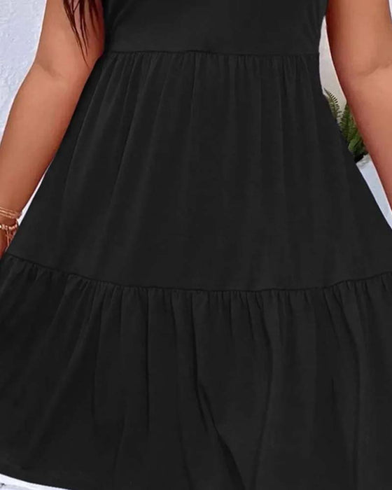 Robe Double Couche À Volants Superposés Débardeur
