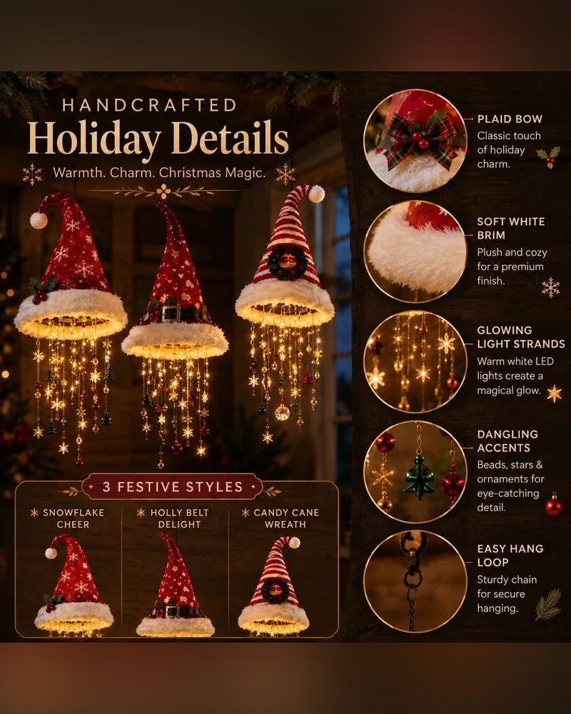 🎅 Chapeau De Père Noël Lumineux Lustre Suspendu🎄