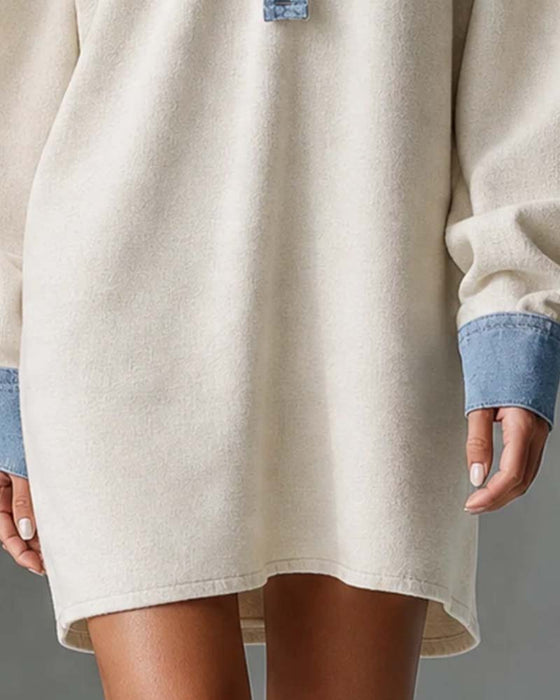 Robe Patchwork Décontractée Manche Longue