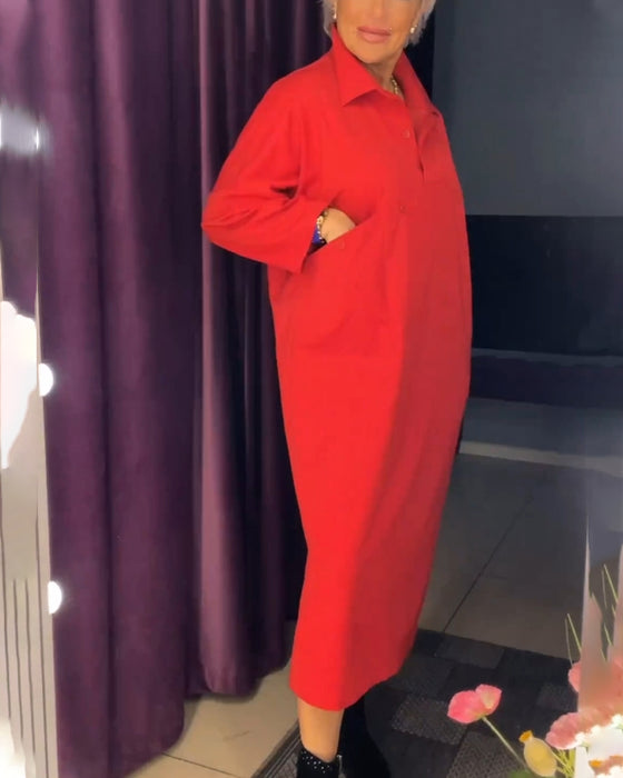 Robe à coupe décontractée et col chemise